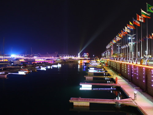 青岛奥林匹克帆船比赛夜景